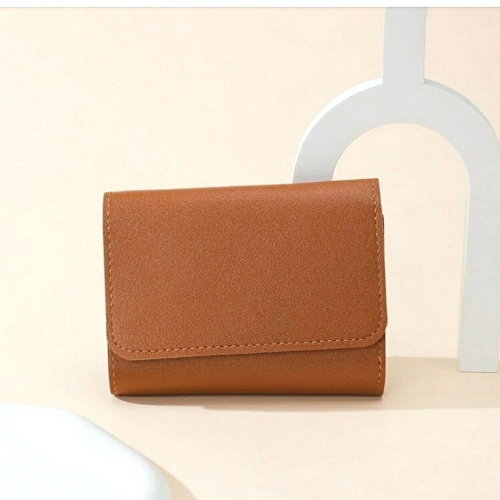 Brown Leather Trifold Wallet, NWOT